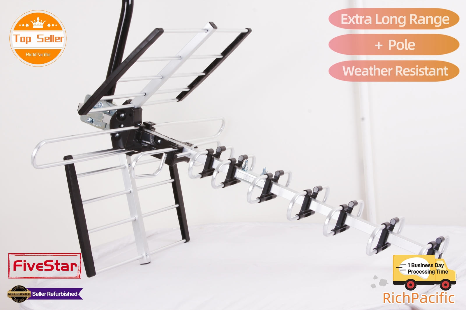 Newly upgraded VHF UHF 4K HDTV Antenna Outdoor 300 Miles Mounting Kit Included