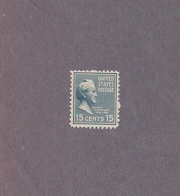 #820 fifteen cent Buchanan mint NHOG