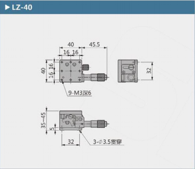 Z Axis Trimming Platform Manual Displacement Precision Linear Stage Table 0.02mm