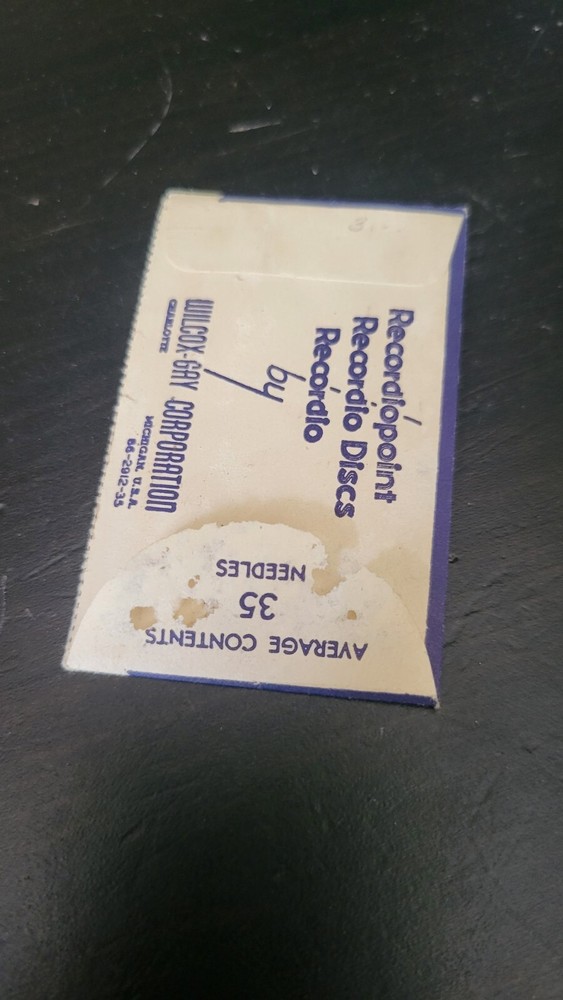 Recordiopoint Gramophone phonograph needle packet - empty