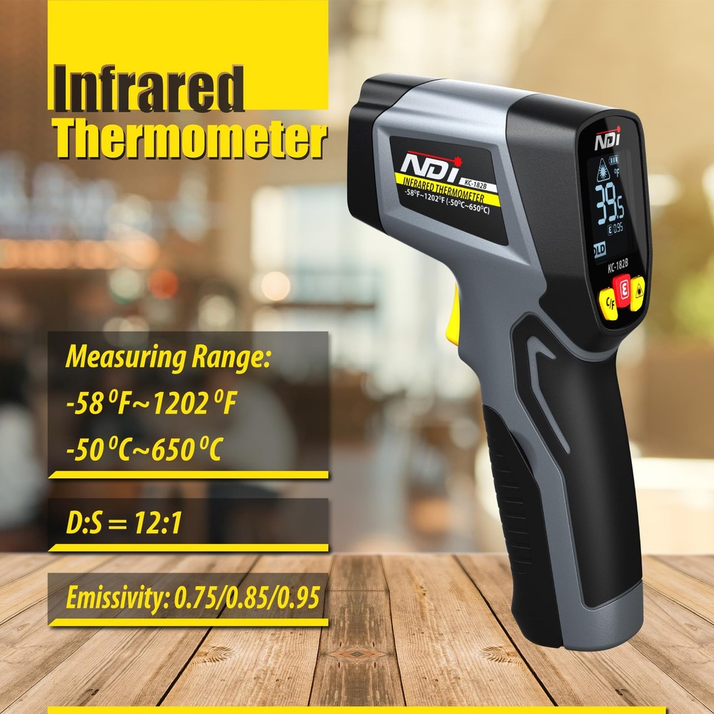 Thermometer Temperature -58℉～1202℉, Digital Laser Surface Temp Reader for Coo...
