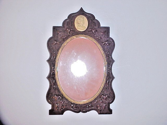 1855 Dated Cameo Themed Gutta Percha Thermoplastic Cabinet Card Wall Frame RARE!