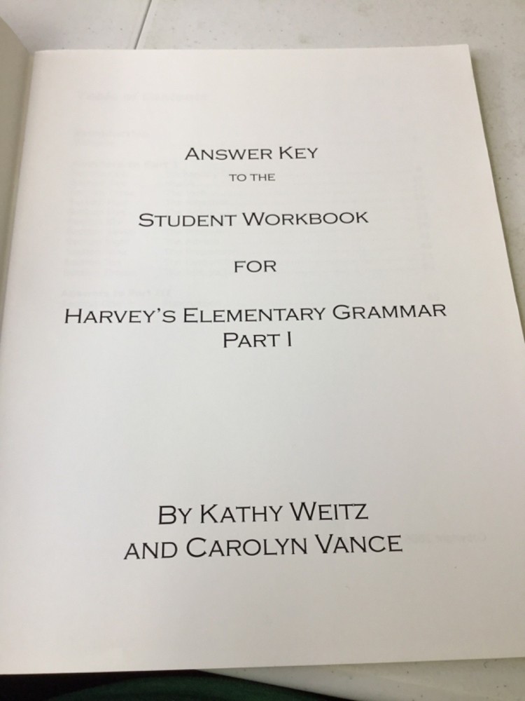 Student Workbook for Harvey’s Elementary Grammar 1&2. New, TPB