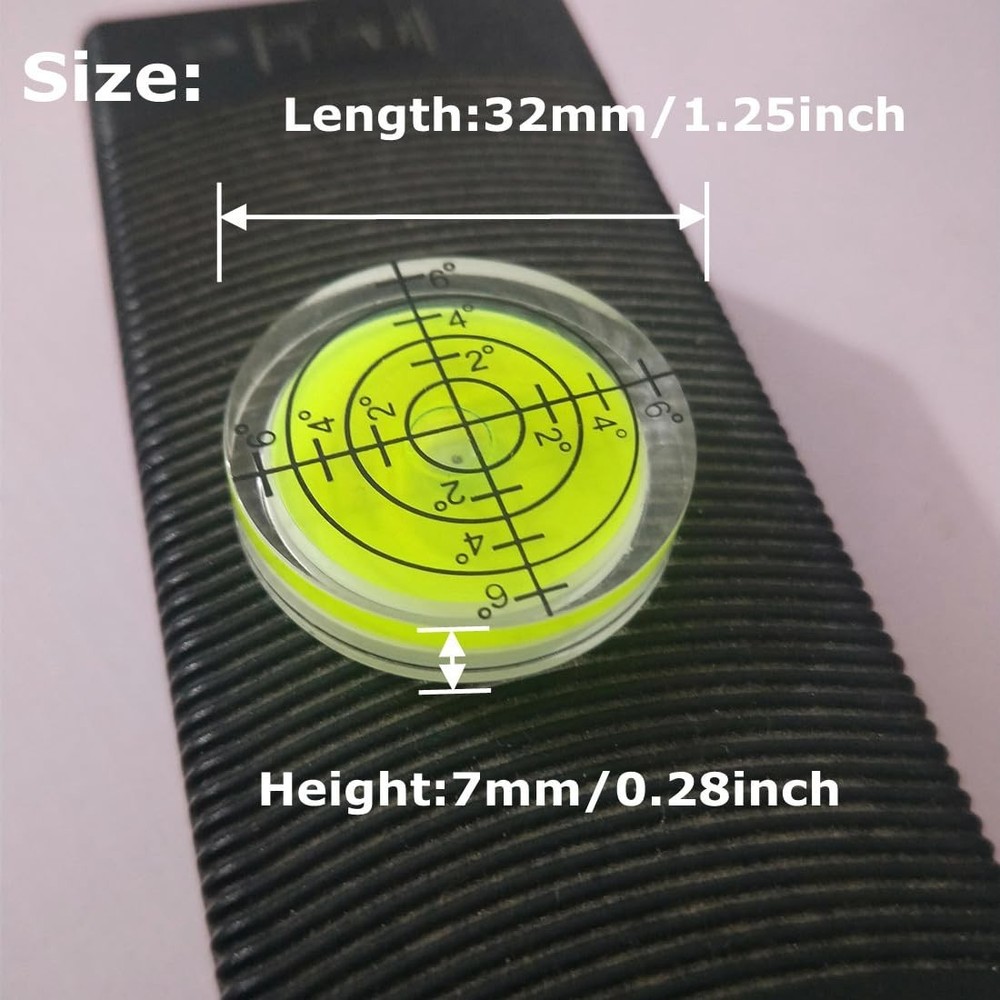 Circular Bubble Level 3Pcs, Degree Marked, for Phonograph Telescope, Green