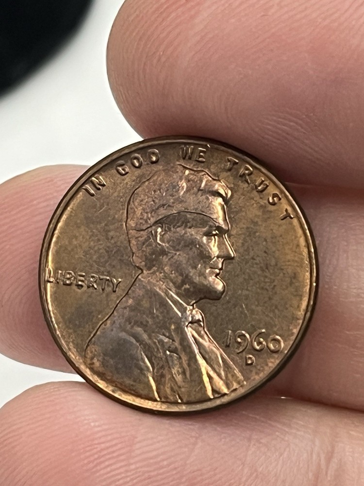 1960 D Lincoln Memorial Cent Cracked Skull Error