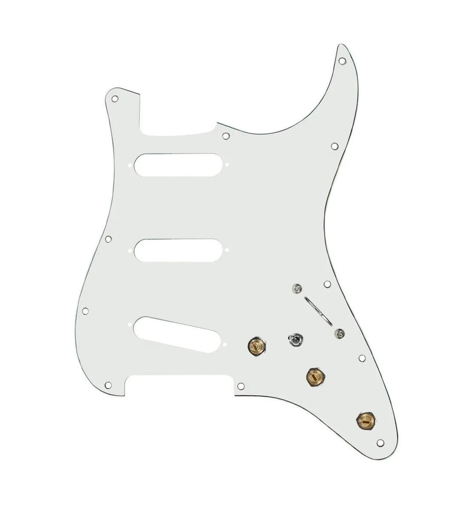 7 Way Pre-Wired & Toggle Switch SSS Strat Guitar Pickguard -Parchment 920D
