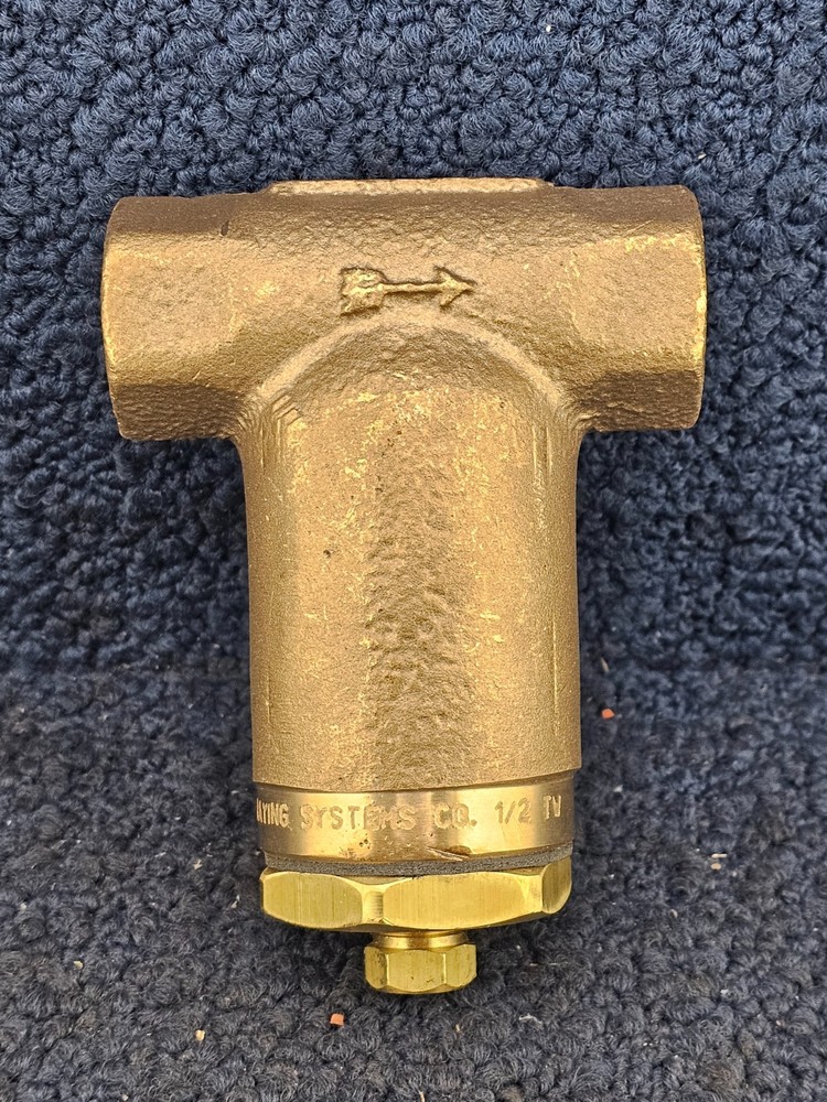 Spraying Systems T-Style Solid Brass Liquid Line Strainer, 1/2 TW