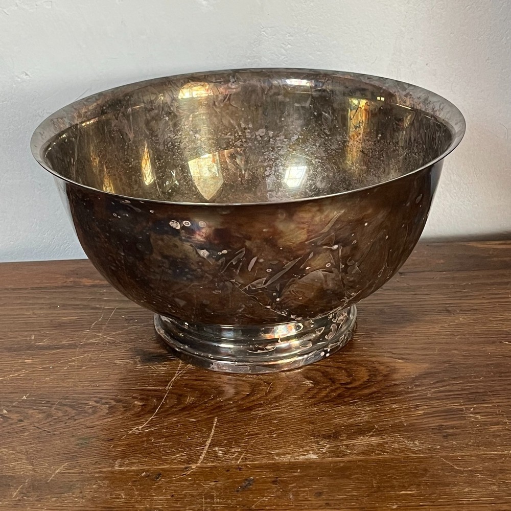 VTG Watson WP104 Silver Plate Footed Fruit Bowl 9" Revere Serving Patina Decor
