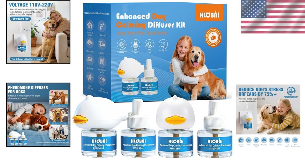 Dual-Pheromone Dog Calming Diffuser - Effective Stress Relief for Pets, 2 Pack