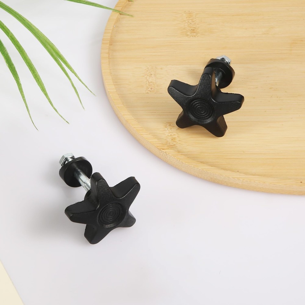 2 Sets Rollator Walker Replacement Knobs, Comfortable Black Plastic Knobs, Un...