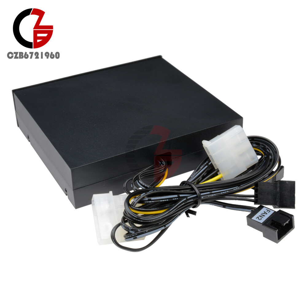 4 Channel Fan Speed Control Controller LED Cooling Front Panel For 3.5" PC CPU