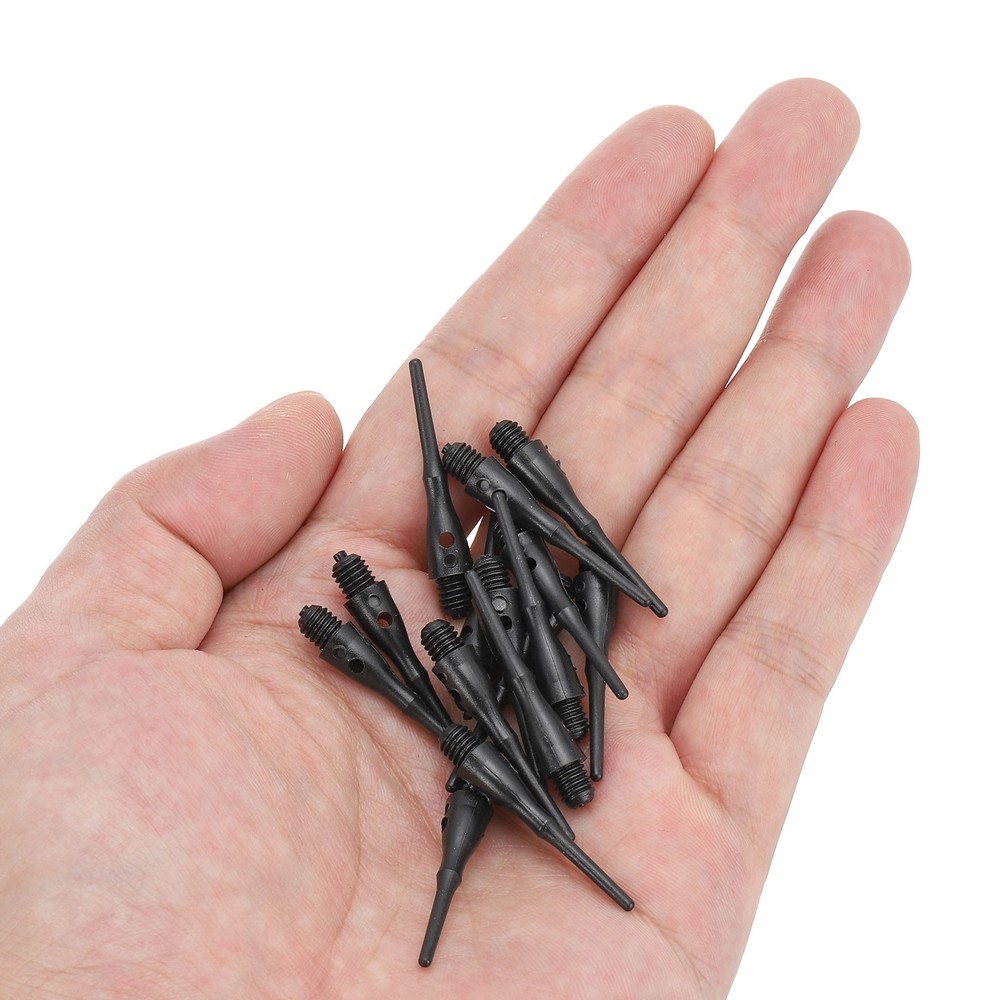 50Pcs 2BA Thread Plastic Soft Tip Dart Points Replacement Accessories, Black