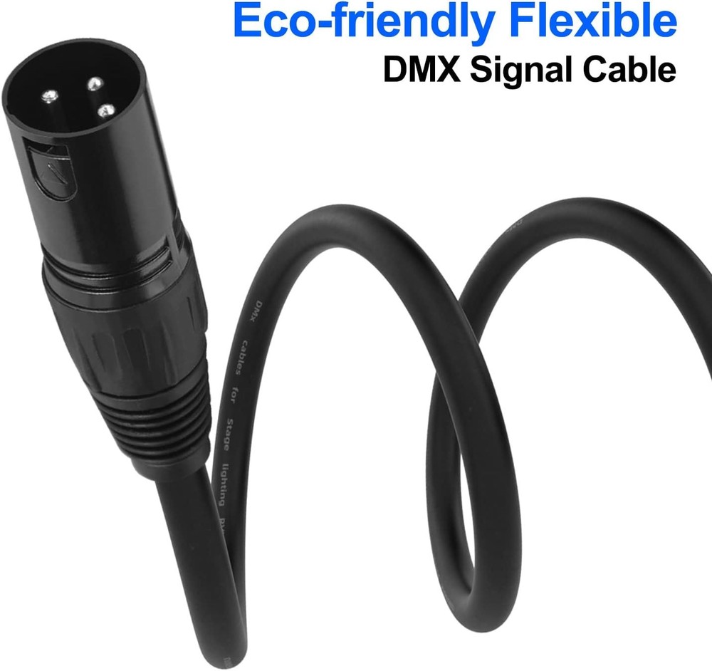 10ft DMX Cable, 4 Pack 3m Light Cables Wires, 4 10ft, Black