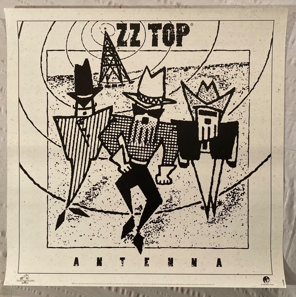 ZZ Top 1994 Promo Poster Antenna I
