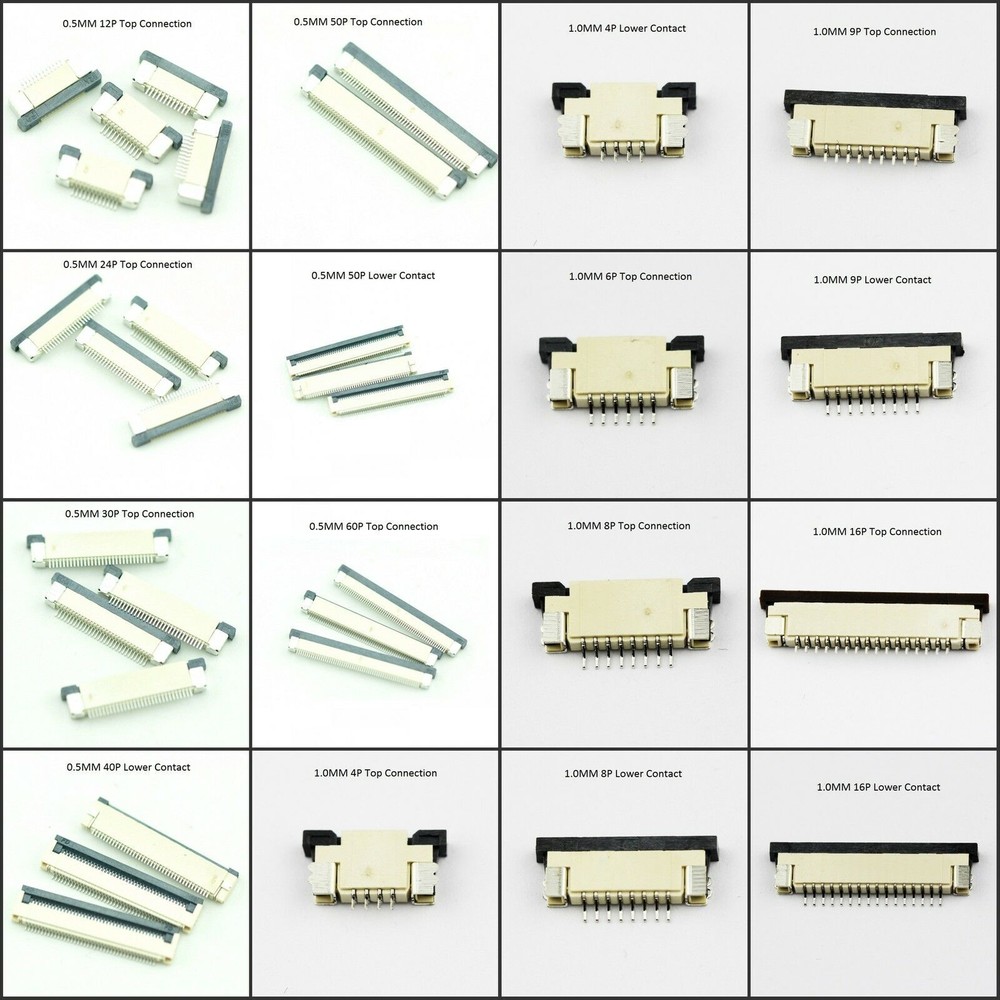 FFC/FPC Flat Cable Connector Socket 0.5mm 1.0mm 4P-60P TOP/BOTTOM