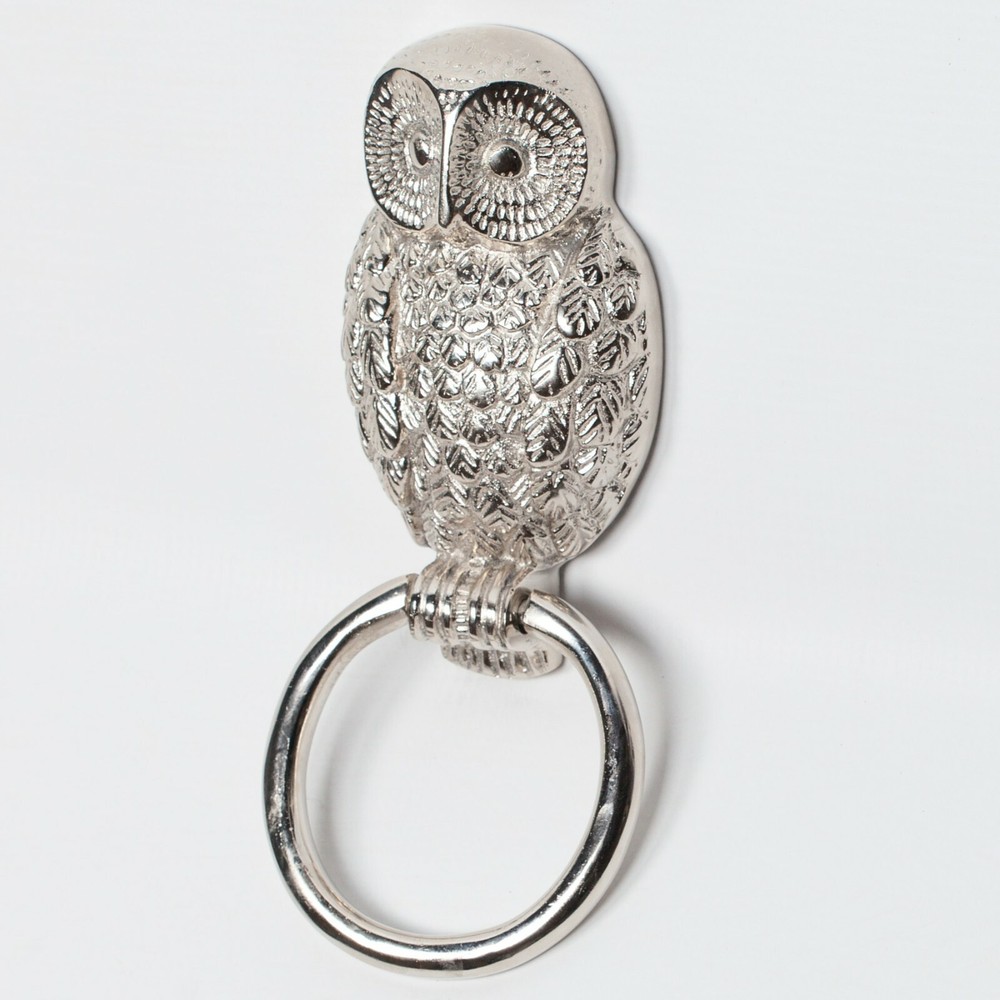 Classical Solid Brass Chrome Finish Owl Door Knocker Country Style