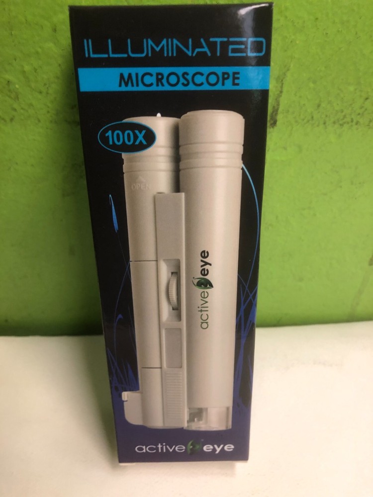 Active Eye MICROSCOPE 100X Bright Powerful Targeted Illuminated LED Bulb Compact