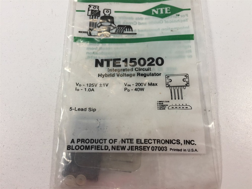 (1) NTE NTE15020 Integrated Circuit TV Fixed Voltage Regulator