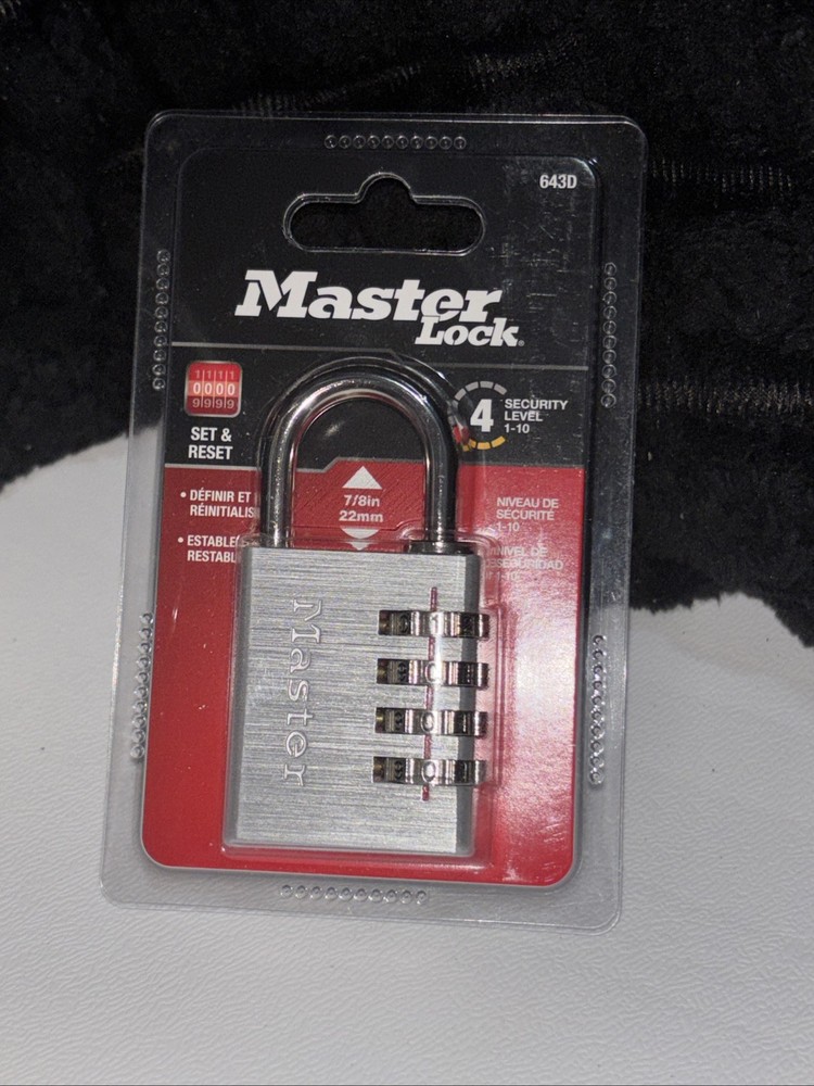 MASTERLOCK Numeric Combination Lock, Set Your Own Combination Padlock, 643D NEW
