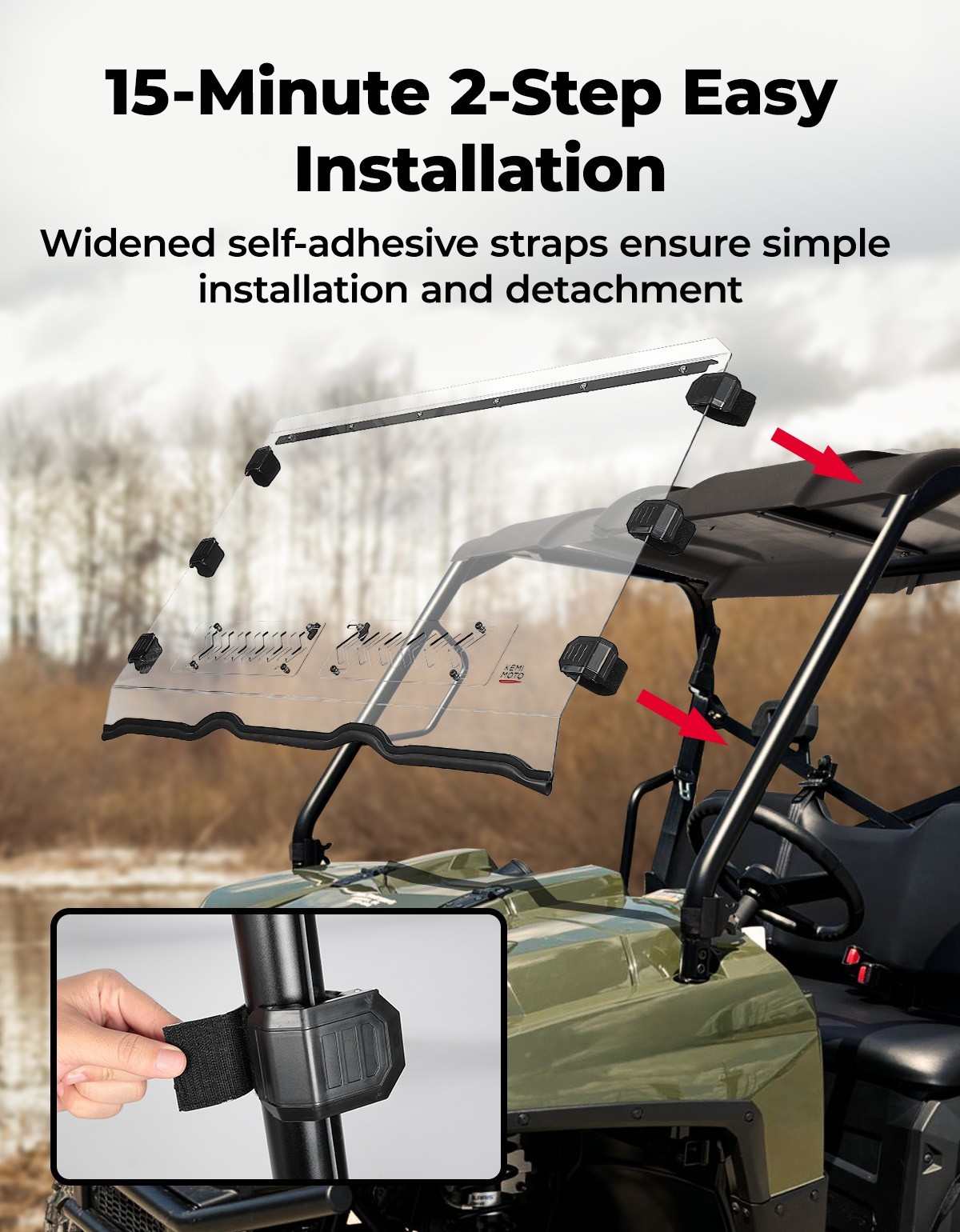 UTV Front Vented Windshield for Polaris Ranger 800 570 Full Size/ XP 800 / Crew