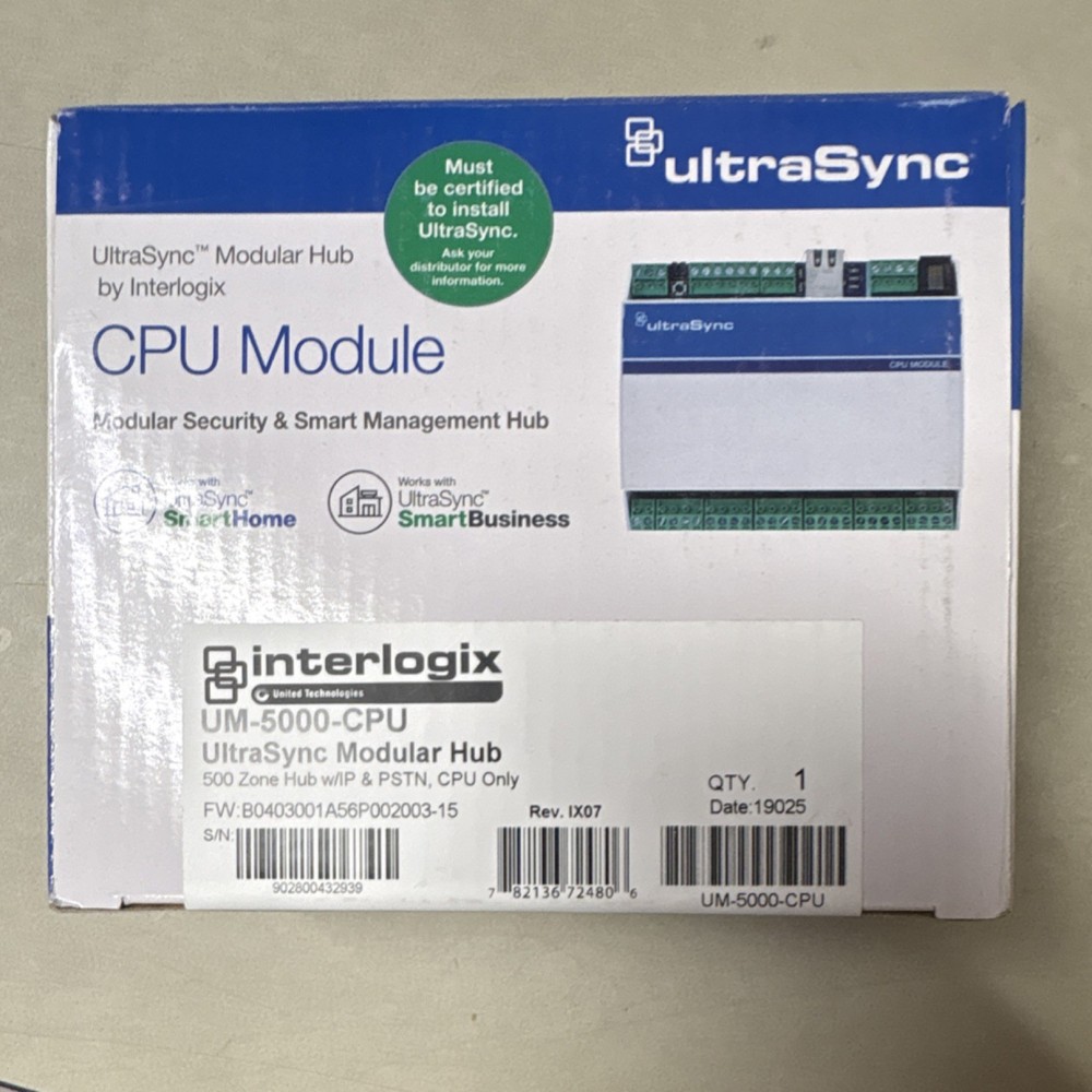 Interlogix UM-5000-CPU Modular Security Hub CPU Module 500 Zone Smart Management