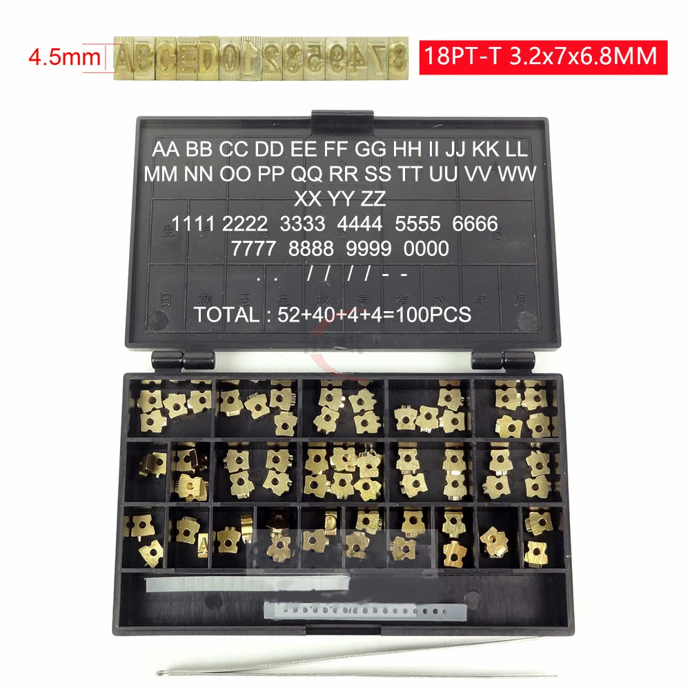 Solid Ink Coding Machine Letter/Brass Character Letter Number Alphabet with Hole