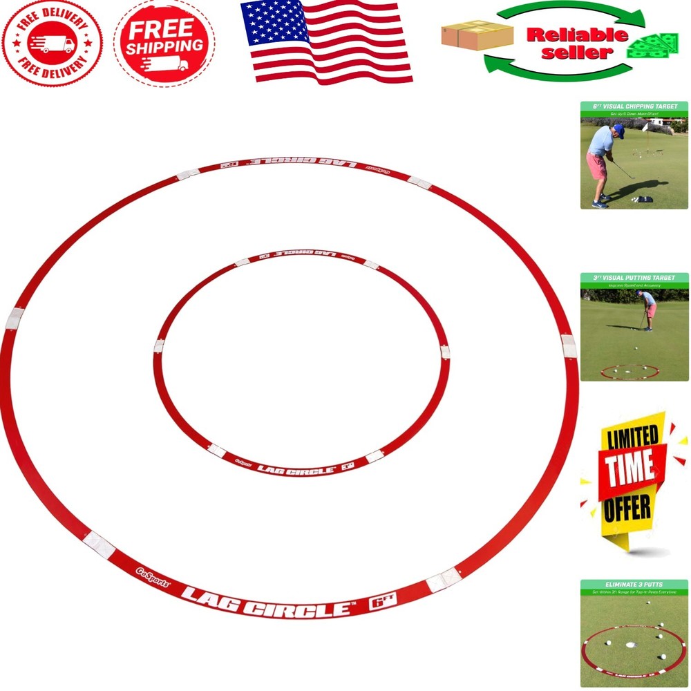 LAG CIRCLE Golf Training Set: Perfect for Reducing Putts with 6ft & 3ft Targets