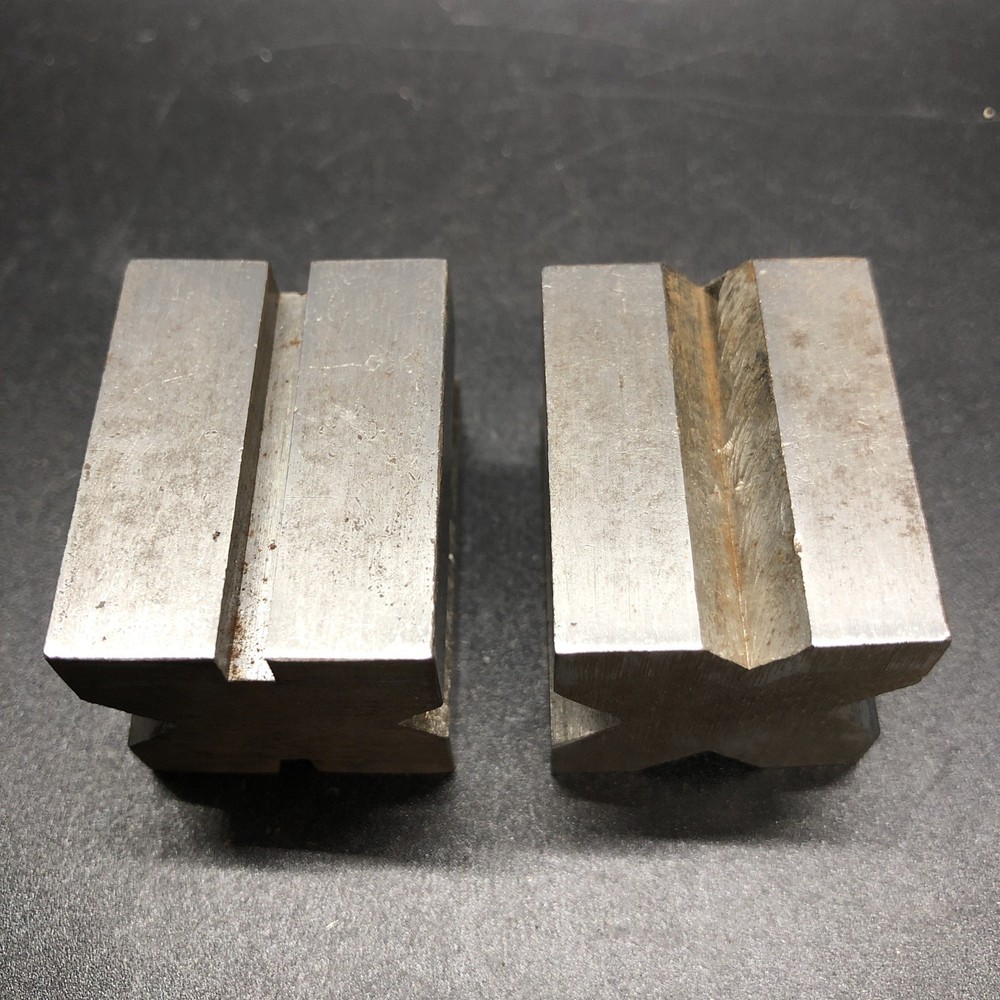 Vintage Precision V-Block & Clamp Set - Shop Made - Toolmakers Machinist Tools