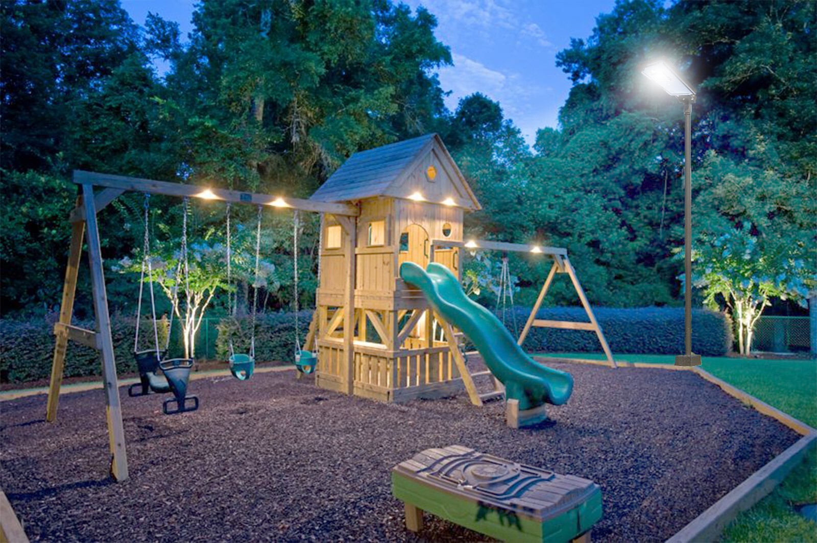 Solar Power AI Smart 3200LM Illuminate All Night Aluminum LED Area Parking Light