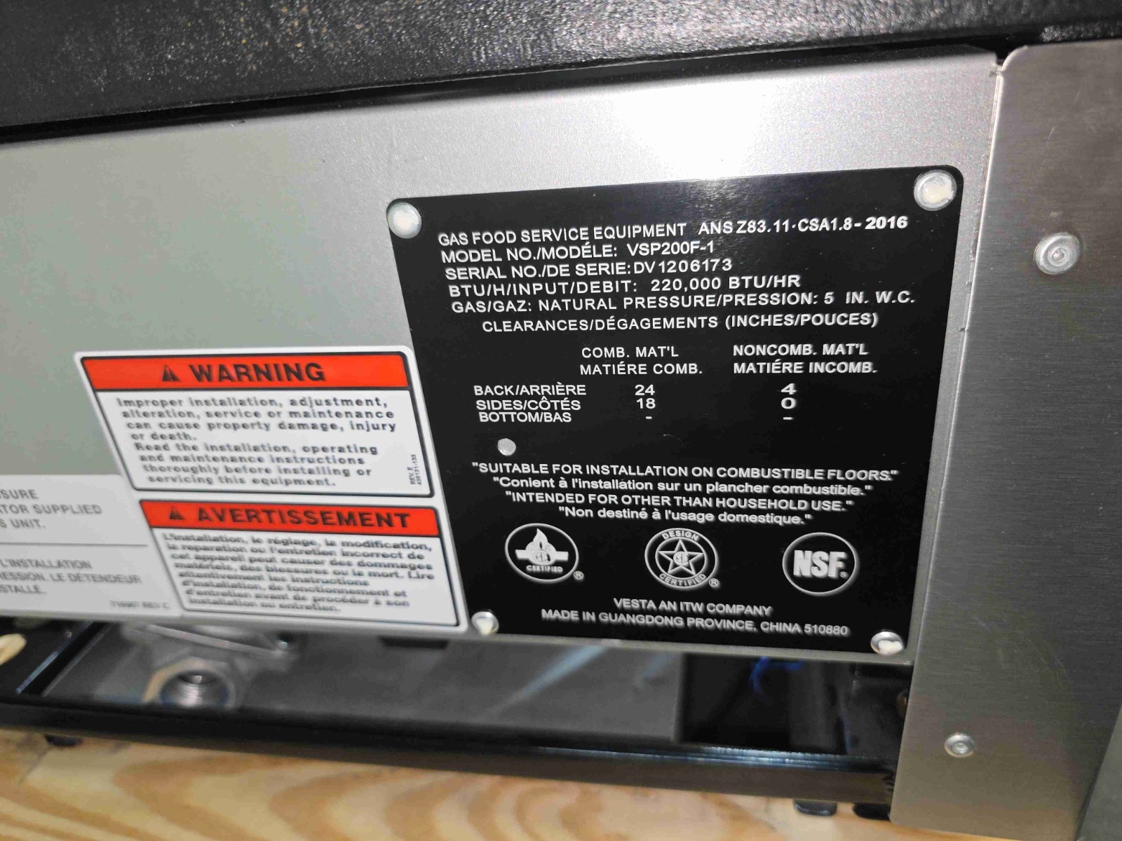 6299 S/D Vulcan Double Gas Stock Pot 2 Burners with Floor Legs, Model: VSP200F-1