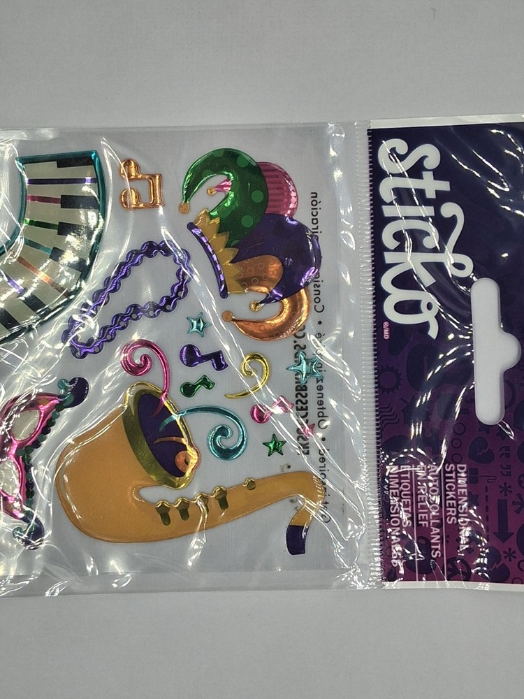 Sticko Mardi Gras Dimensional Stickers 31pcs