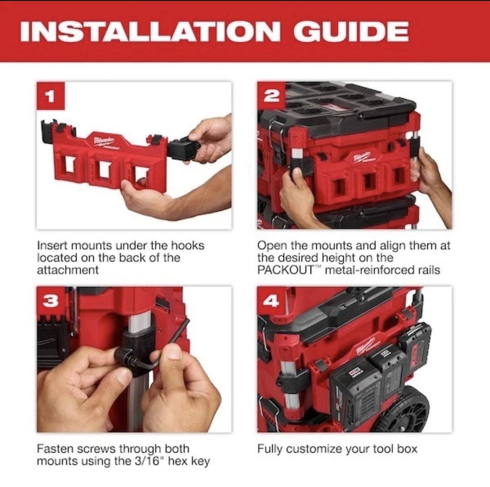 Milwaukee Tool 48-22-8602 Packout(Tm) Tool Box Caddy Attachment