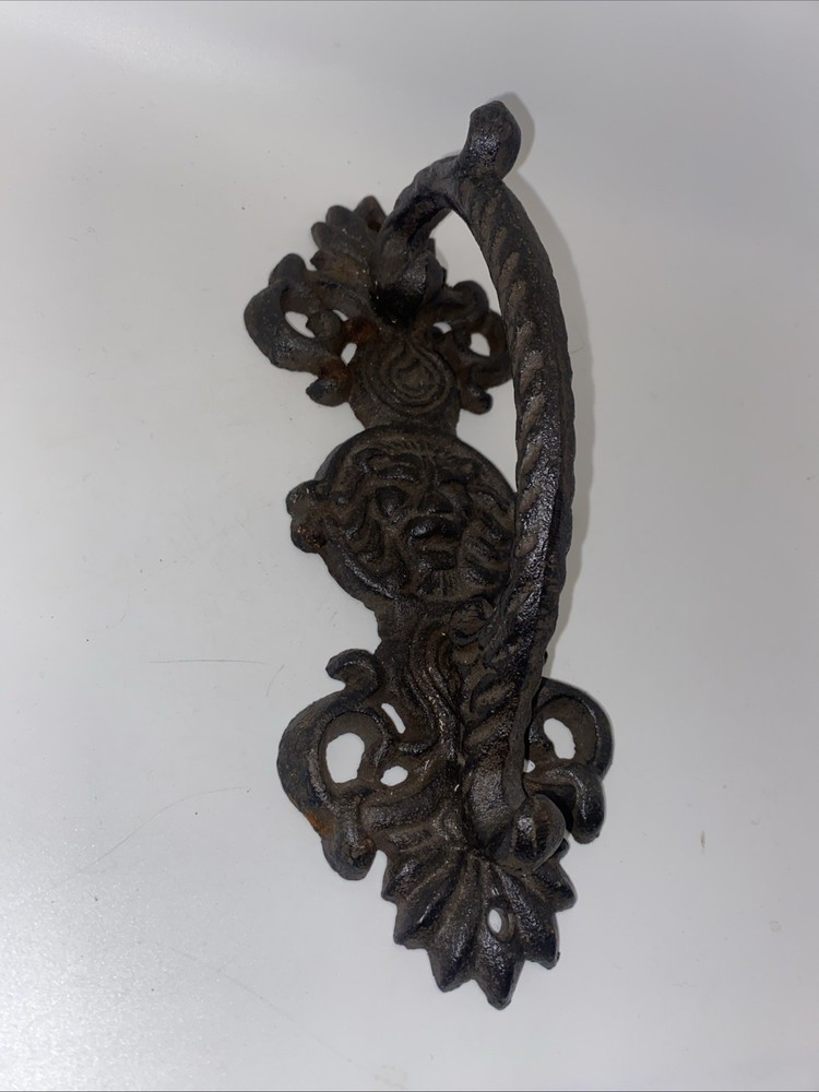 LARGE HANDLE  RUSTIC CAST IRON BARN DOOR HANDLES SHED GATE PULL FANCY 9”