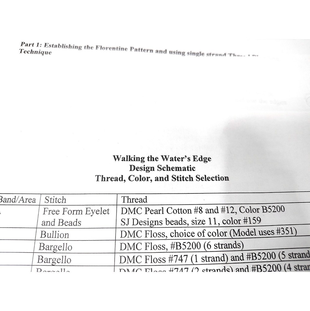 Diane Herrmann Needlepoint Pattern Walking Water’s Edge + RETIRED Class Lessons