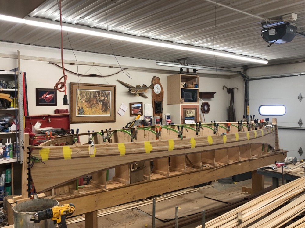 Cedar strip canoe