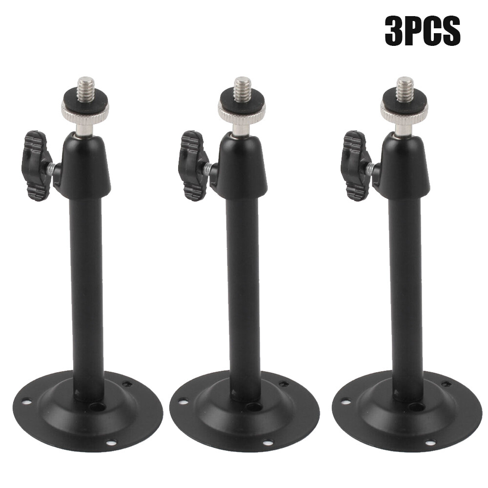 3Pcs Metal Security Housing Mount Bracket for CCTV Camera Black