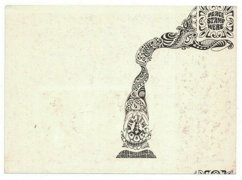 THE DOORS ALLMEN JOY 1967 DENVER COLORADO BILL GRAHAM POSTCARD FDD-18 N/M B-8