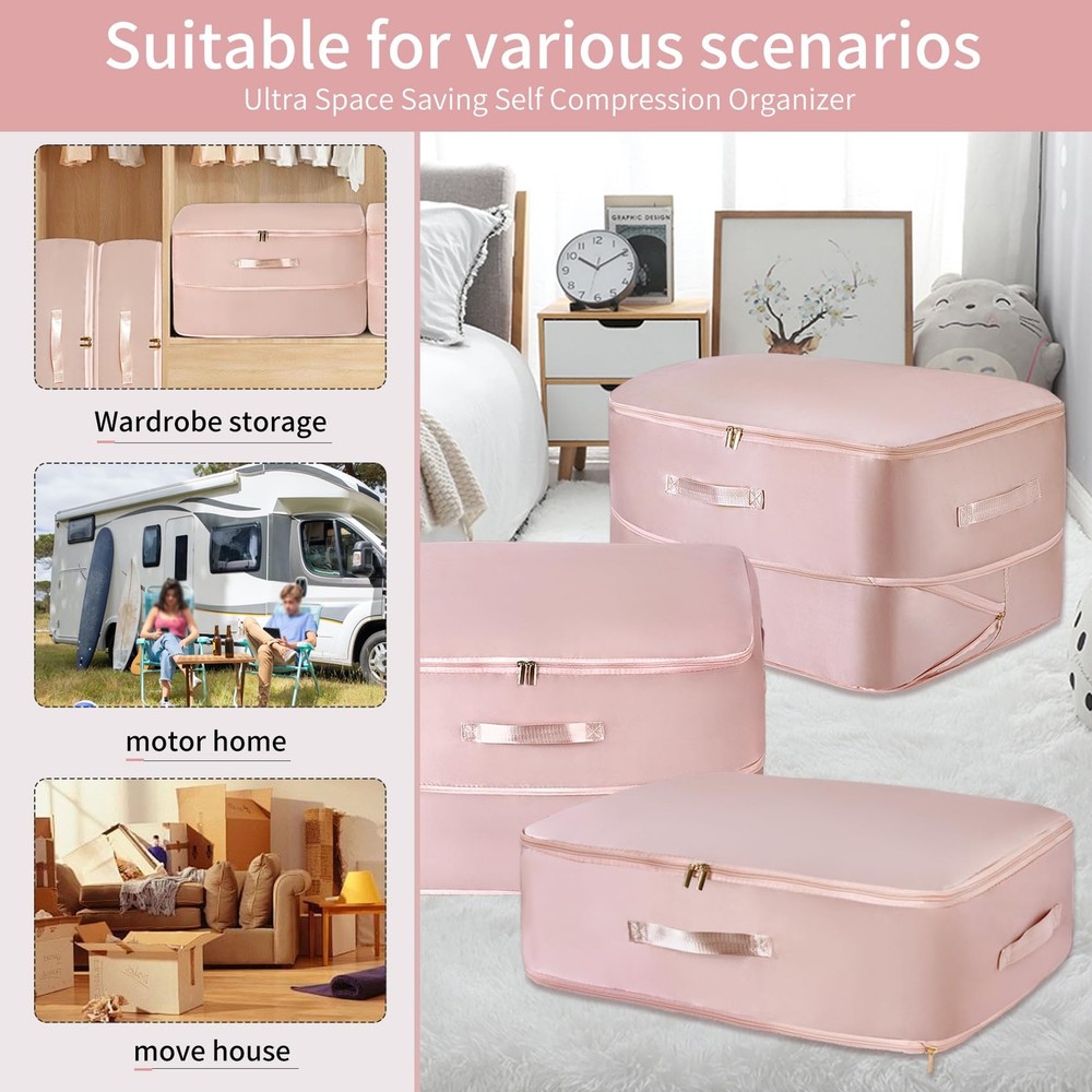 Ultra Space Saving Compression Organizer,Blanket Storage Bags for Comforters,...