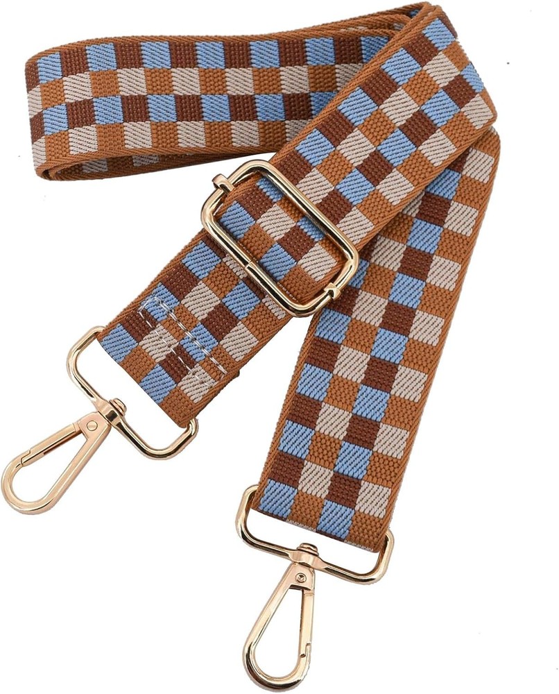Replacement Purse Strap Shoulder Adjustable Checker-gold Hardware