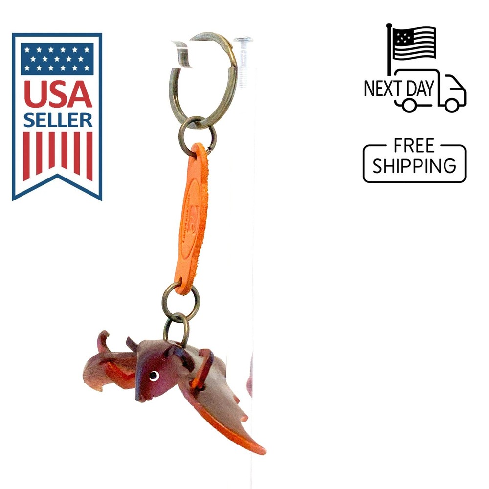 Bat Handmade Leather Keyring
