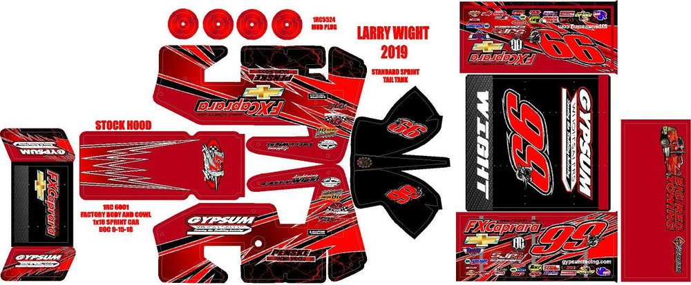 1RC SPRINT WRAP LARRY WIGHT 2019 THEME WRAP KIT