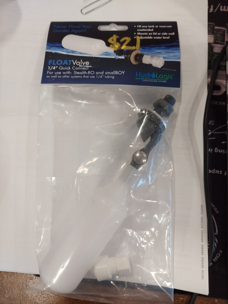 Hydro-Logic Float Valve 1/4" quick connect / hl27015