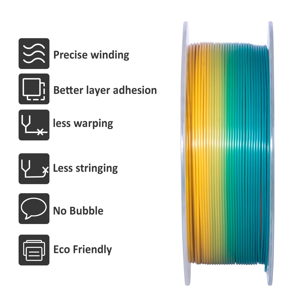 Geeetech 3D Printer Filament Gradient PLA 1.75mm 1KG Per Roll Consumables New US