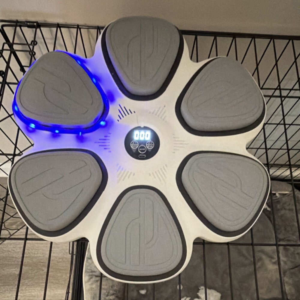Flower-Shaped Vibration Platform Machine White/Gray Digital Display Controls