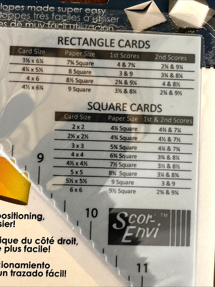 NIP, Scor-Pal/Scor-Envi for Diagonal & Envelope Rectangle & Square Card Template