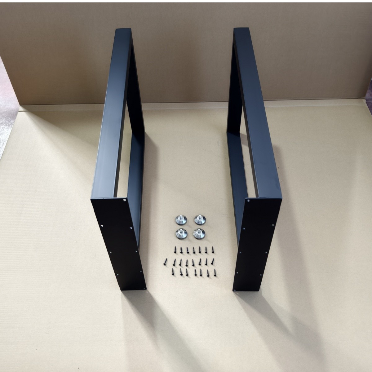 Square Reinforced Steel Office Table Legs 2 PCS For DIY Max Load 1000 lbs Heavy