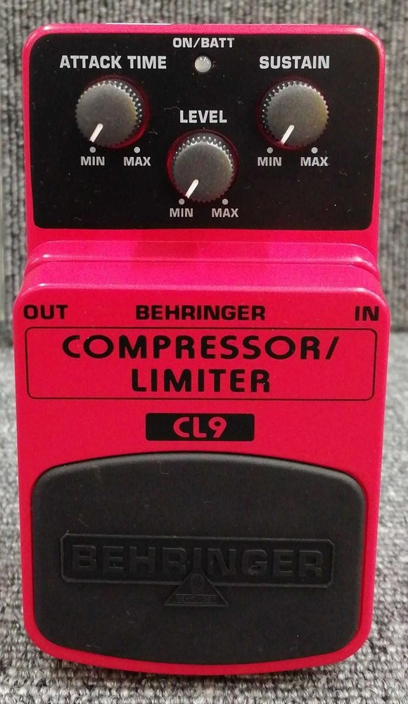 Behringer CL9 Compressor Limiter Pedal Guitar Sustain Attack Level Effect