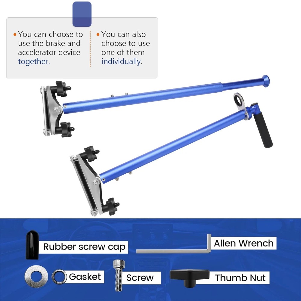 Handicap Driving Hand Controls Universal Portable for Disabled Drivers Blue