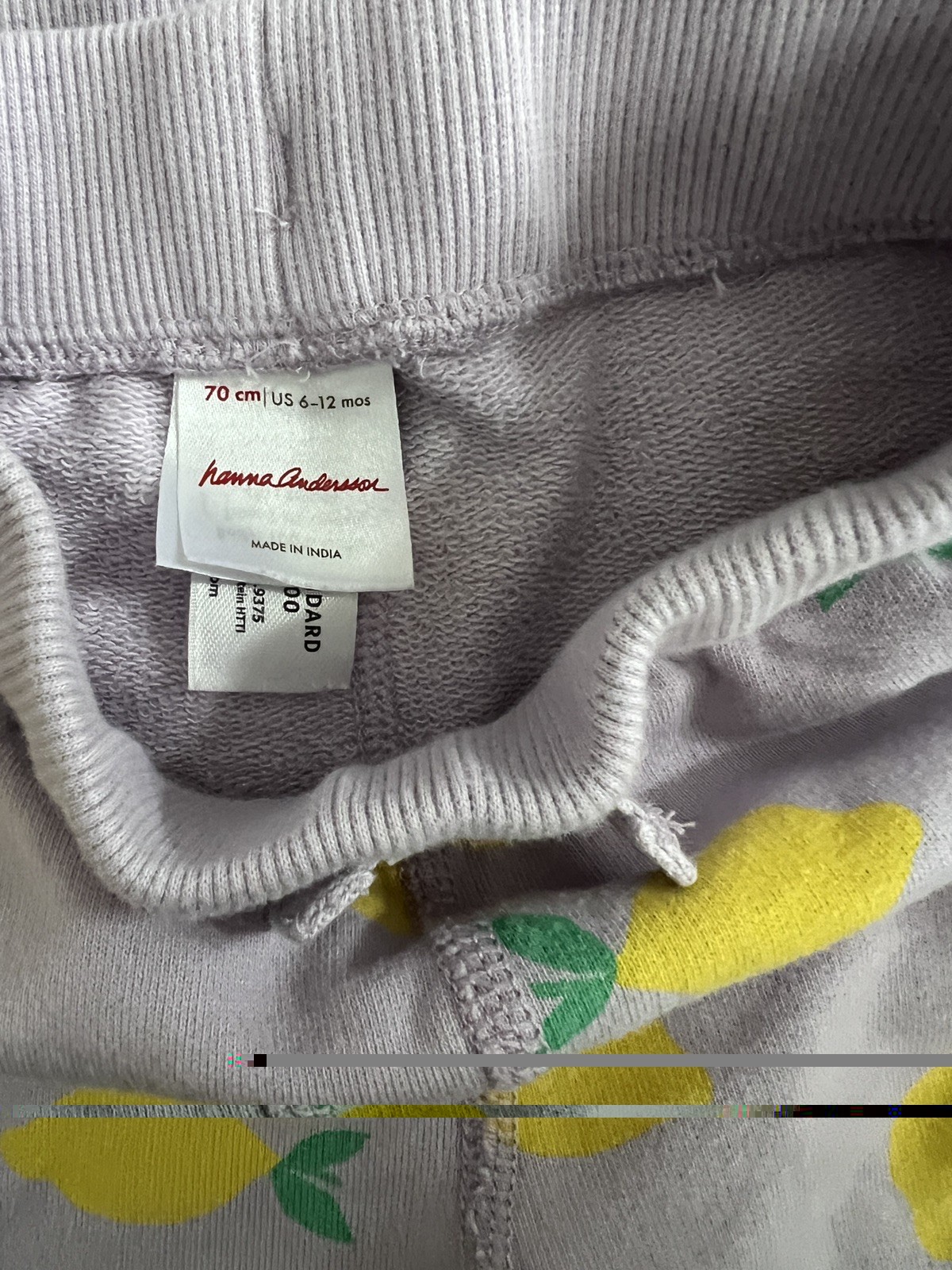 Hanna Andersson matching Purple Lemon Sweater & Pants Set. Size 6-12 mos, 70 cm