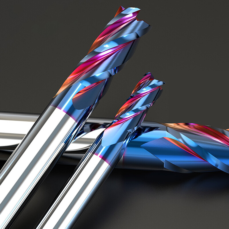 Solid Carbide End Mill 4 Flute nACo Coated - Micrograin Carbide - Slot Drill